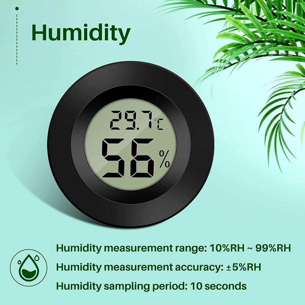 Circular Embedded Electronic Thermohygrometer Round LCD Digital Temperature Humidity Meter