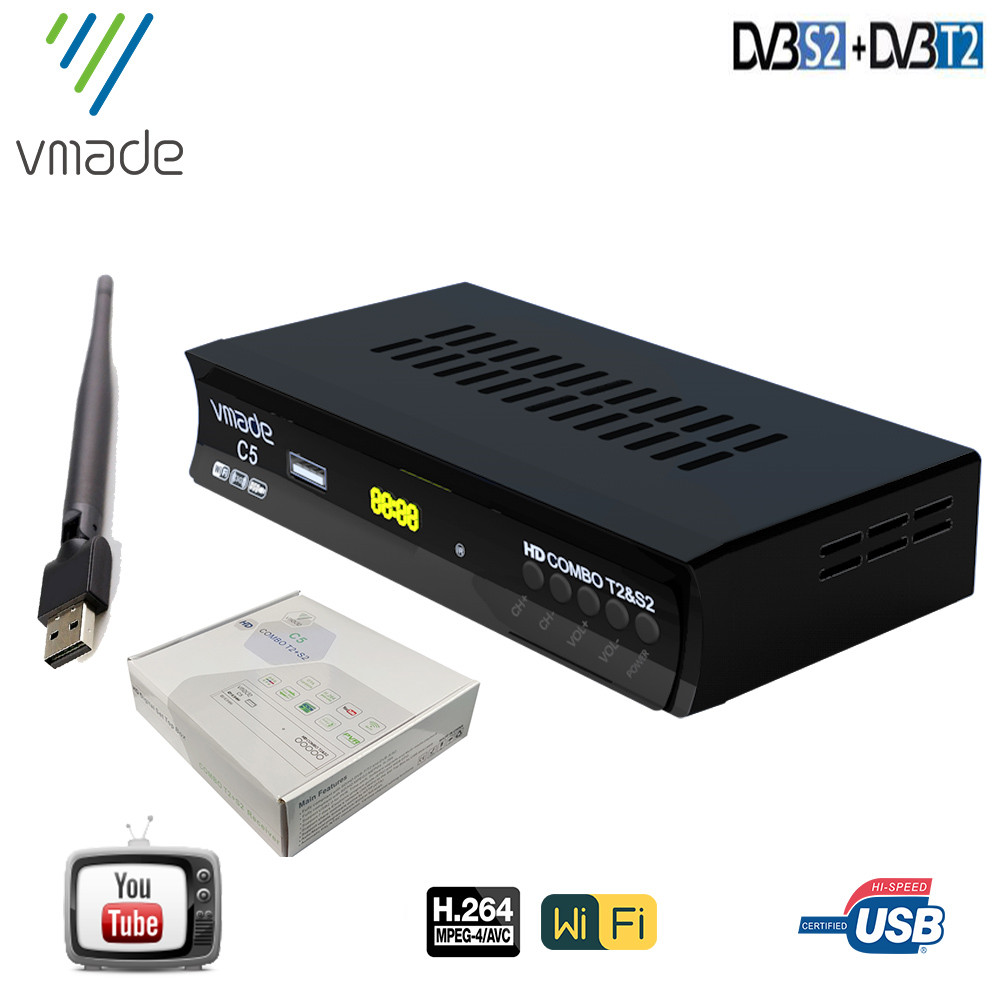 2020 DVB T2 S2 Europe satellite tv receiver DVB T2 S2 Combo H.264 TV Tuner support Youtube USB WIFI DVB T2 digital set top box