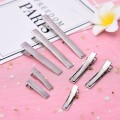 Hot 4 Size 50PCS New Silver Flat Metal Single Prong Alligator Hair Clips Crocodile Barrette for Bows DIY Hairpins Gifts Craft
