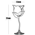 2Pcs Creative Wine Glass Rose Flower Shape Goblet Lead-Free Red Wine Cocktail Glasses Home Wedding Party Barware Drinkware Gifts