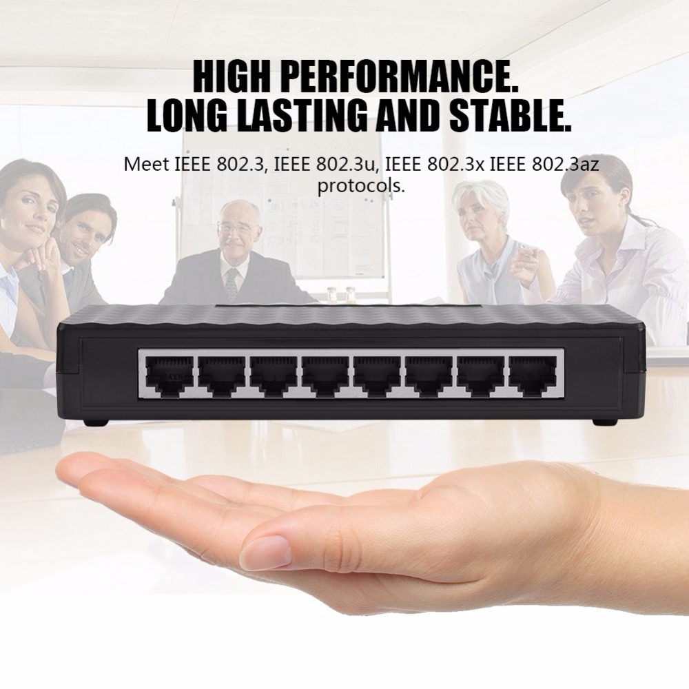 8 Ports 10/100/1000Mbps Gigabit Ethernet Switches RJ45 Smart Network Switch