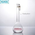 HUAOU 2000mL Volumetric Flask Class A Neutral Glass with one Graduation Mark and Glass Stopper Laboratory Chemistry Equipment