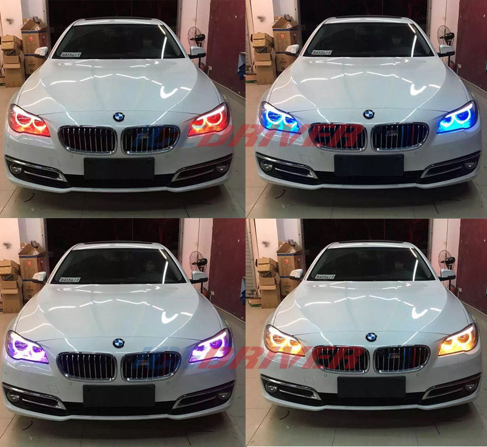 Icedriver for BMW 5 series Angel Eyes DRL RGB multicolor LED boards F10 F11 F18 G30 daytime running lights Red Blue Demon Eye