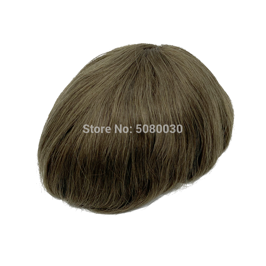 thin skin wig human hair men toupee good quality hair piece men free shipping