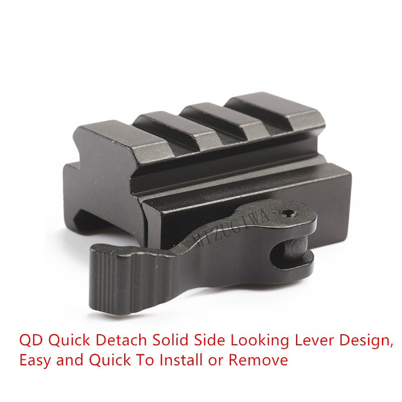 0.6" 3 Slot QD Quick Detach Lever Lock Mount Riser QR Block Picatinny Rail Adapter 20mm Adaptor AR15 M16 Rifle Red Dot Sight