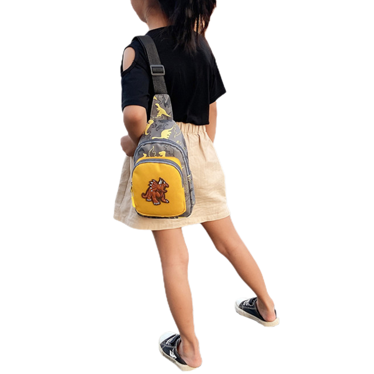 2020 Children Fashion Dinosaur Pattern Crossbody Shoulder Bag Mini Sling Backpack Chest Bags Travel Daypack for Boys Girls