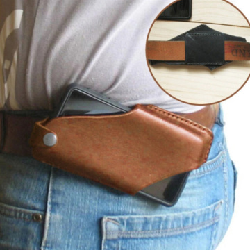 New Men Leather Vintage Pack Waist Bag Belt Clip Phone Holster Travel Hiking Cell Mobile Phone Case