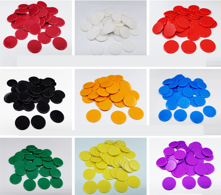 18 colors 19mm Creative Gift Accessories Plastic Poker Chips Casino Bingo Markers Token Fun Family Club Game Toy 50PCS/Set