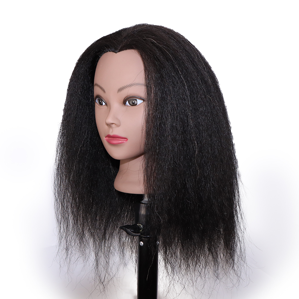 Female Mannequin Head With Hair For Braiding African Mannequin Practice Hairdressing Training Head Dummy Head For Cosmetology