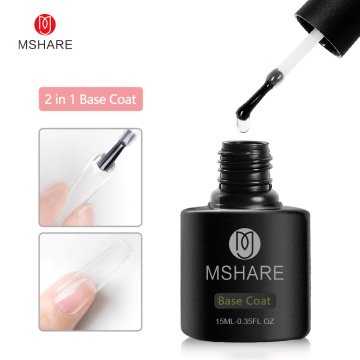 MSHARE Fake Nail Glue Base Coat 2 in 1 Soak Off Nail Gel Glue for False Nails 12g