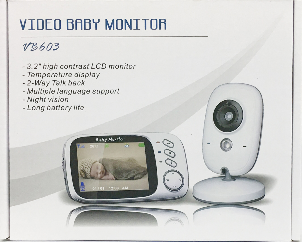 VB603 Two-Way Audio Talk 3.2inch 2.4G Wireless Video Baby Monitor Night Vision LCD Screen Temperature Monitor Security Care Baby