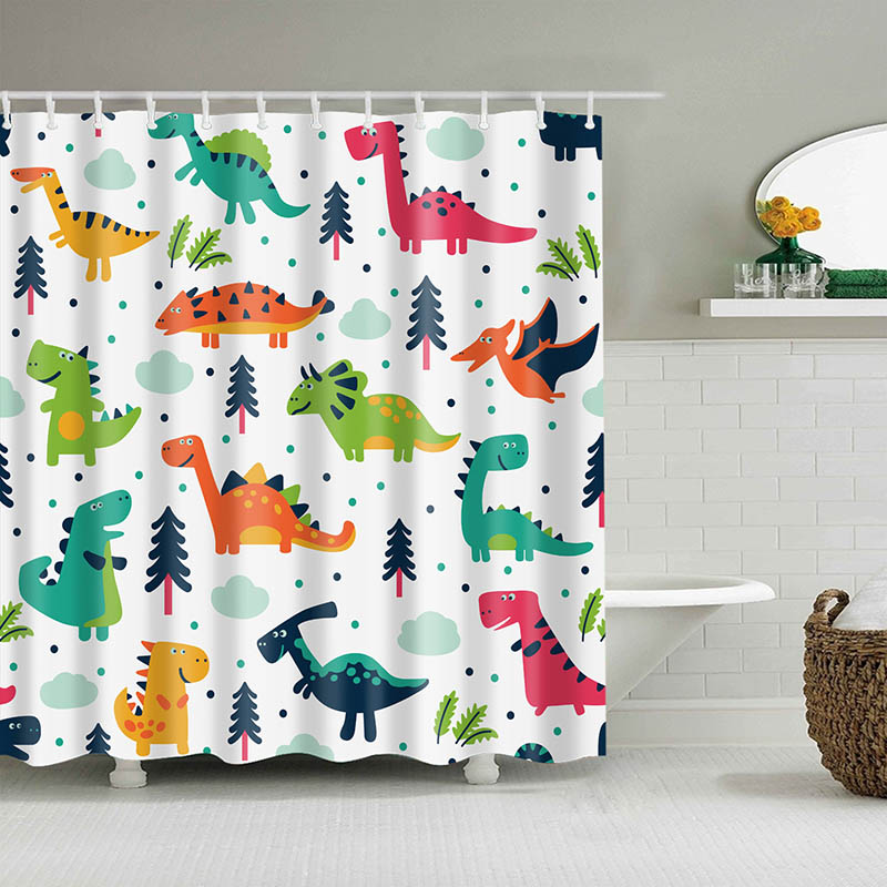 3D Printing Cartoon Bulldog Bath Screens Bathroom Shower Curtain Unicorn Curtain Christmas Gift Decor Multi-size Shower Curtain