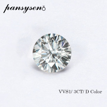 PANSYSEN 3ct D Color Round Cut Moissanite Loose Stones 9mm VVS1 Excellent Cutting Pass Positive Diamond Test Gemstones Wholesale