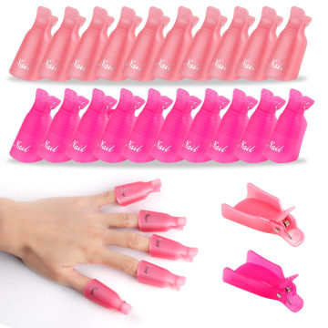 10PCS Plastic Nail Art Soak Off Cap Clips Nail Art Tips for Fingers UV Gel Polish Remover Wraps Tools Cleaner Nail Degreaser