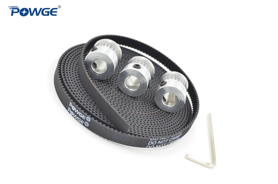 POWGE 3pcs 20 teeth GT2 Pulley Bore 5/6/6.35/8mm + 3Meters GT2 timing Belt width 6mm 2GT belt pulley 3D 20Teeth 20T