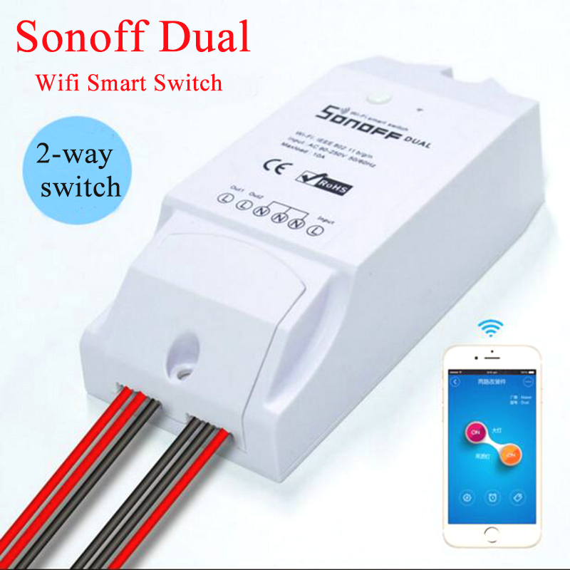 Sonoff Dual 2 Channel Wifi Wireless Switch Smart Home Remote Control Intelligent Timer Via Android IOS APP