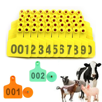 100 Sets Livestock Cow Cattle Ear Tag Signs TPU With Word Ear Tags Typing Copper Head Earrings Farm Animal Identification Card