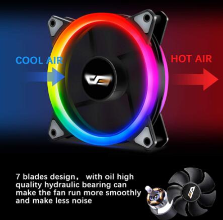 Darkflash DR12 PRO 3pin5v aura sync pc Computer Case Fan RGB Adjust LED 120mm Double halo argb Cooler Cooling mute 12cm Fans