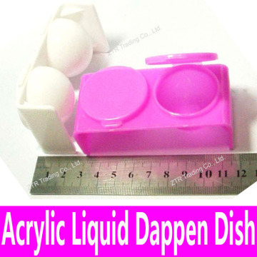 1 piece New Double Lips Dappen Dish for Mixing Acrylic Liquid and Acrylic Powder Plastics Nail Art Tools White Pink Bowl Cup Kit