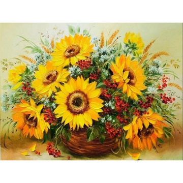 Diamond Painting Flowers Paintings Of Rhinestones Diamond Mosaic Sunflower Full Square Drill Diamond Embroidery