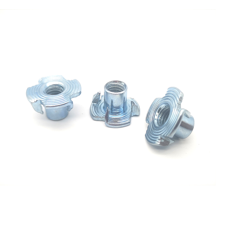 10/30/40/50 PCS M4 M5 M6 M8 M10 M12 Zinc Plated Four Claws Nut Speaker Nut T-nut Blind Pronged Tee Nut Furniture Hardware