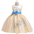 Embroidery Girl Dress With Bowknot