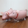 59*30cm Cute Little Pink Pig Walking With Helium Balloons Kids Toy Pet Balloon  Children's Day Decorative Balloons