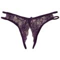 Sexy Crotchless Bowknot Lingerie Women Lace Open Crotch G String Thongs Briefs Ladies Transparent Sex Pantie Erotic Underwear