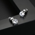 LUOTEEMI Trendy Stud Earrings for Wedding 6mm Round Shiny CZ Fashion Female Jewelry Boucle D'oreille Femme 2019 Christmas Gift