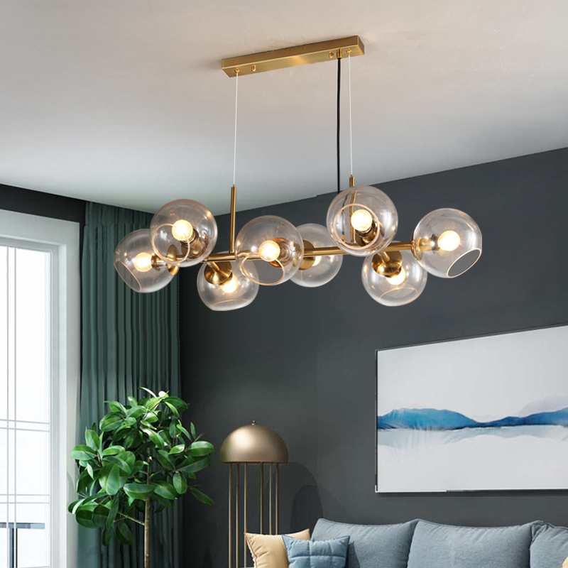 Design Nordic Glass Ball Pendant Lights for Living Room dining room Bar Loft Black Gold Hanging Light bedroom light Fixtures