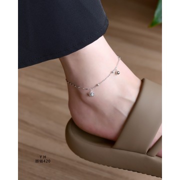 Gold bottle pure silver ankle chain