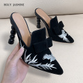 2021 Summer New Big Size 43 Sexy Pointed Toe Ankle Strap High Heels Sandals Platform Wedding slippers Shoes Woman ladies shoes