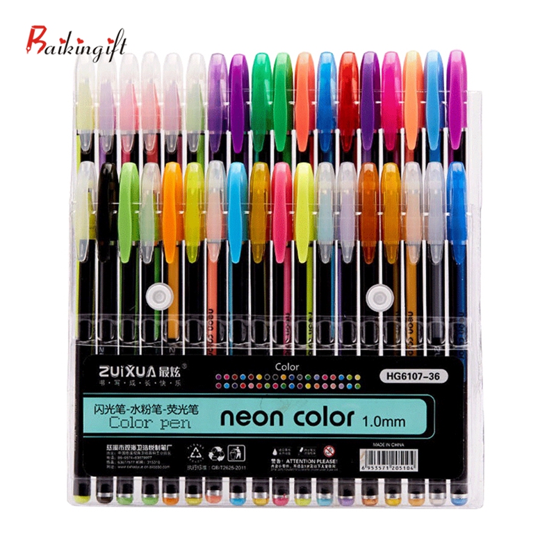 Promotion Pen 12 Colors Gel Pen Set Glitter Gel Pens For School Office Adult Coloring Book Journals Drawing Doodling Art Markers