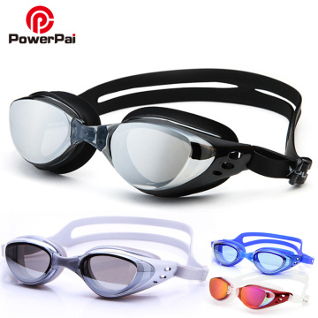 PowerPai Acetate Swimming Goggles Anti Fog Kid Swimming Glasses Men Women Silicone Belt Prescription Gafas Natacion Swim eyewear