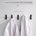 Double Hook Black White Towel Hook For Bathroom Clothes Hook For Bedroom Robe Hook Coat Hook For Livingroom Kitchen Accessories