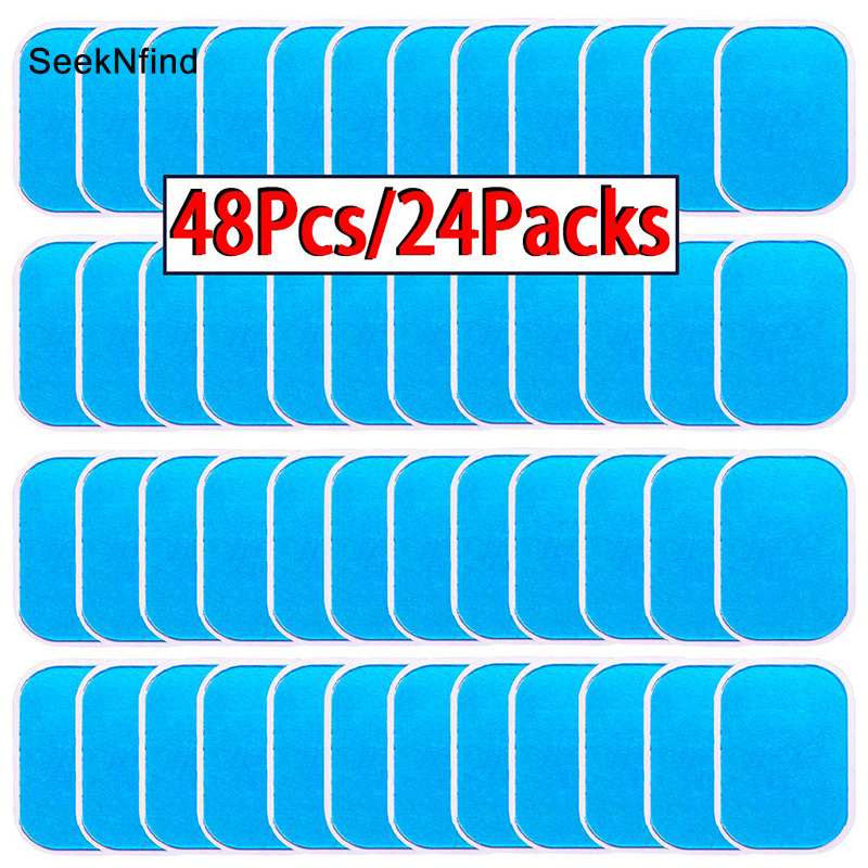 48Pcs Gel Pads for EMS Abdominal ABS Trainer Weight Loss Hip Muscle Stimulator Exerciser Replacement Massager Gel Patch