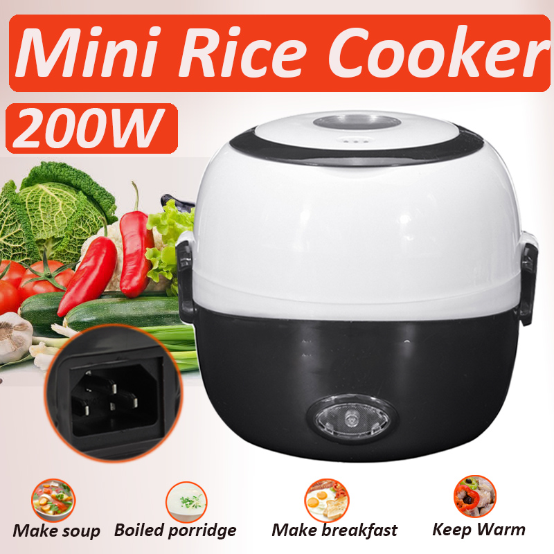 MINI Rice Cooker Thermal Heating Electric Lunch Box 2 Layers Portable Food Steamer Cooking Container Meal Lunchbox Warmer