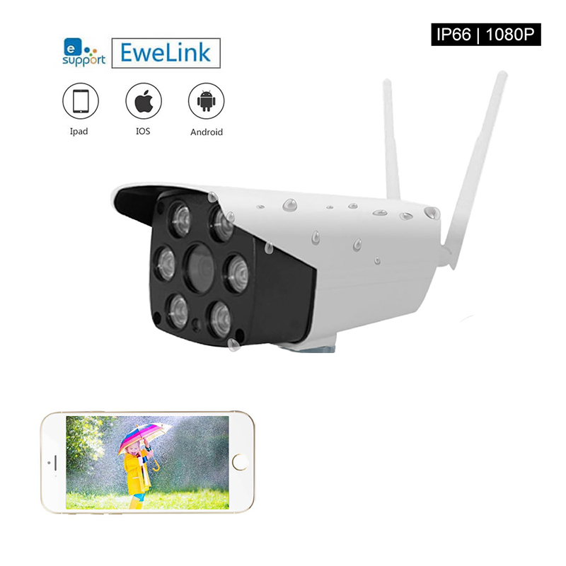EWeLink Waterproof IP Camera Smart IOT Camera 1080P Outdoor two-way audio intercom night vision IR LED camera