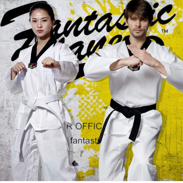 Promotion TaeKwonDo Dobok Uniform Korea WTF Red Black or Black V-Neck TKD Uniforms Karate Clothes WTF Approved Taekwondo Uniform