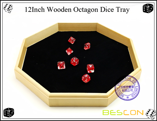 12Inch Wooden Octagon Dice Tray-4