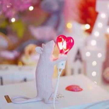 Modern Resin Mouse Table Lamp LED E12 mouse Table Lamps Desk Nordic Kids' Room Decor LED Night Lights EU/AU/US/UK Plug