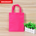 50X Promotional custom solid non woven bag fabric reusable shopping bag with handle