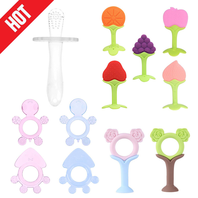Infant Chews Teether Toy Newborn Baby Silicone Teething Stick Toddler Toothbrush Dental Care Safe Environmentally Teether Stick