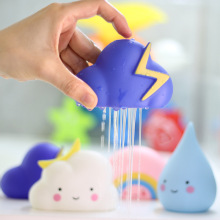 1pcs Baby Bath Toys for Children Rubber Cloud Rainbow Raindrops Beach Toys Water Toys for Kids Bathroom Tub Shower Toys