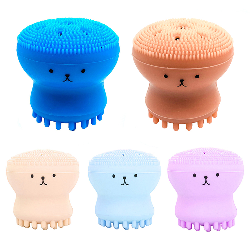 Silicone Small Octopus Facial Cleansing Brushes Face Deep Cleaning Washing Brush Massage Beauty Instrument Clean Pores/exfoliate