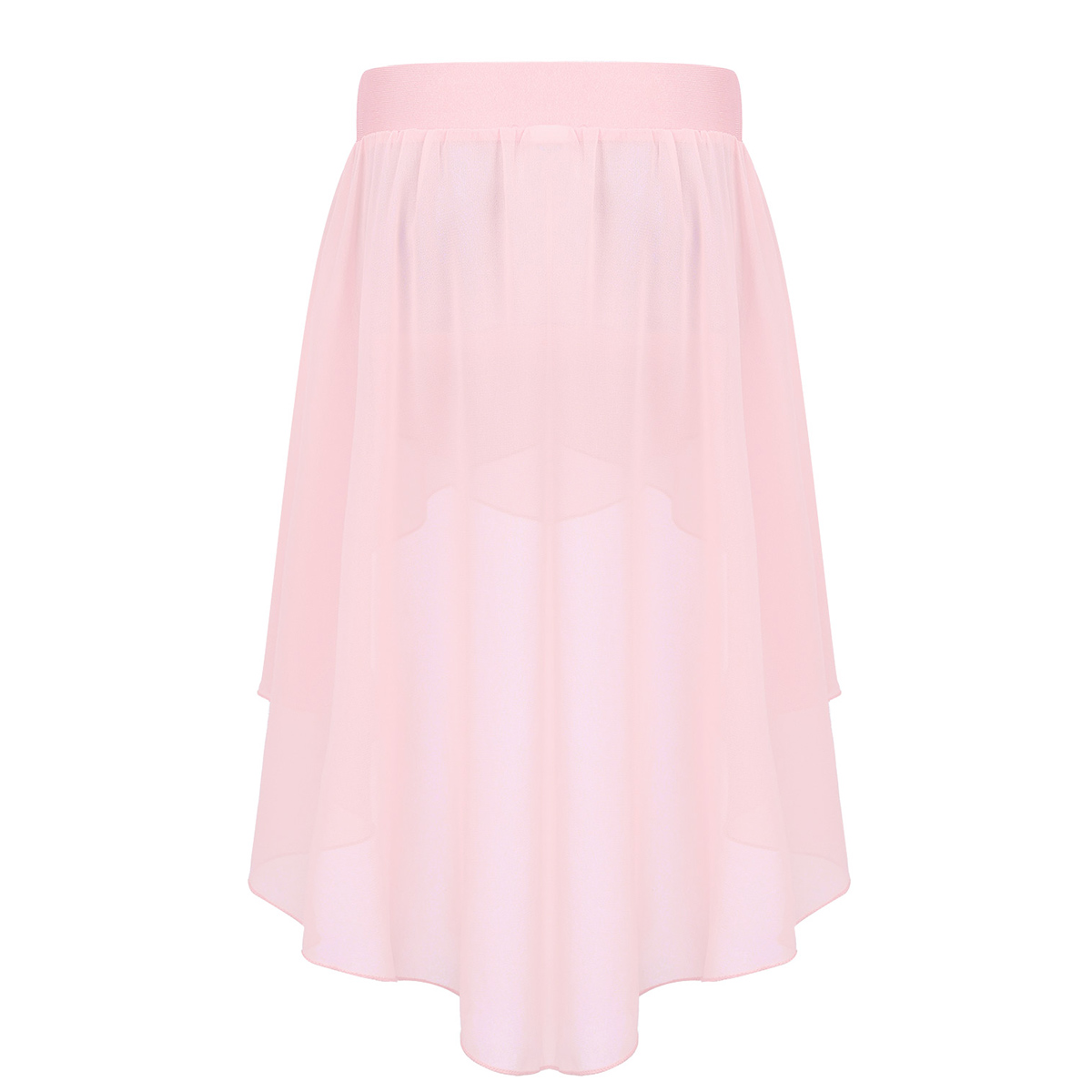 Kids Girls Chiffon Skirt Elastic Waistband High-Low Hem Ballet Practice Performance Skirts Teen Girls Casual Kids Clothes