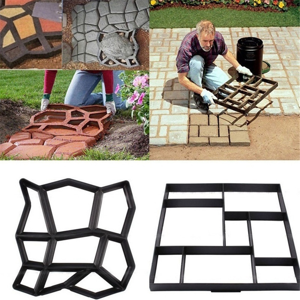 Gardening Pathmate Stone Mold DIY Paving Cement Brick Molds Plastic Path Maker Mold for Garden Artificial Stone Road #25