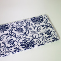 100cm*145cm zakka linen cotton fabric for sewing ethnic blue white floral printed material