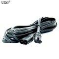 1PC IEC 320 C8 2Pin Male to 2 x C7 Female Y Split Power Cable About 28CM