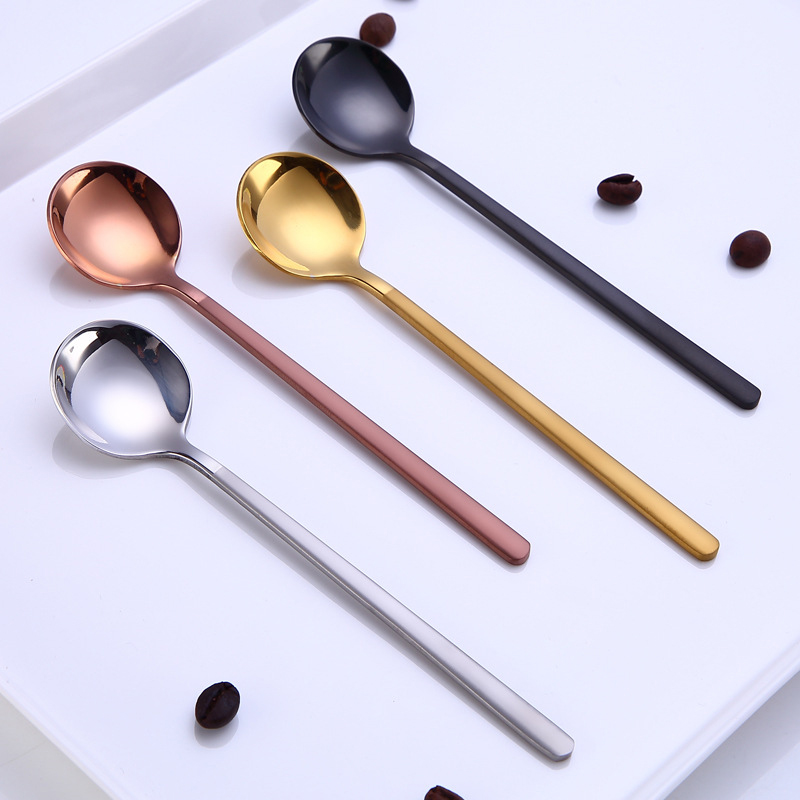 Mini Accessories Coffee Spoon Kitchen Dessertspoon Dining Round Shape Coffee Stainless Steel Home